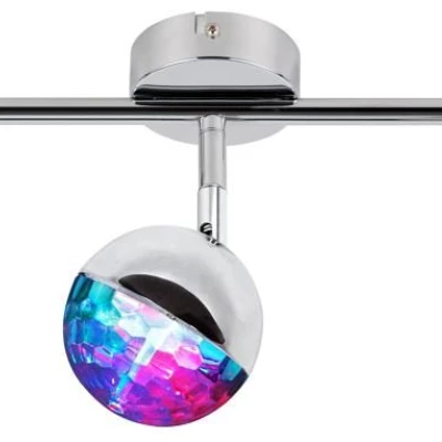 Stropní LED bodové osvětlení PARTY - 3x3W, RGB, chromované