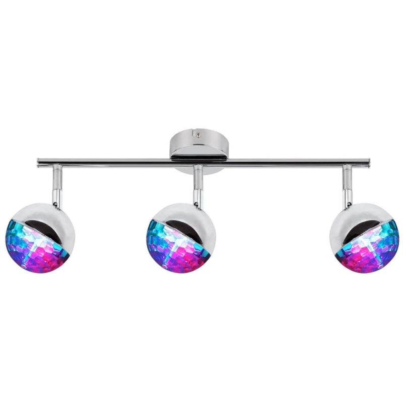 Stropní LED bodové osvětlení PARTY - 3x3W, RGB, chromované