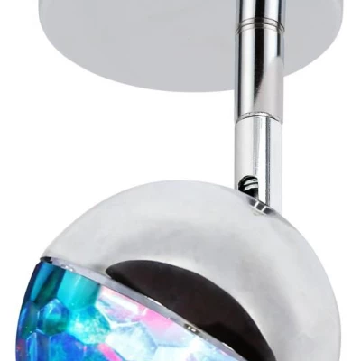 Nástěnné LED bodové osvětlení PARTY - 1x3W, RGB, chromované