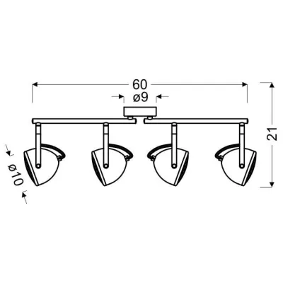 Stropní industriální bodové světlo PENT - 4xGU10, 50W, šedé