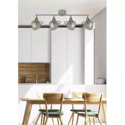 Stropní industriální bodové světlo PENT - 4xGU10, 50W, šedé
