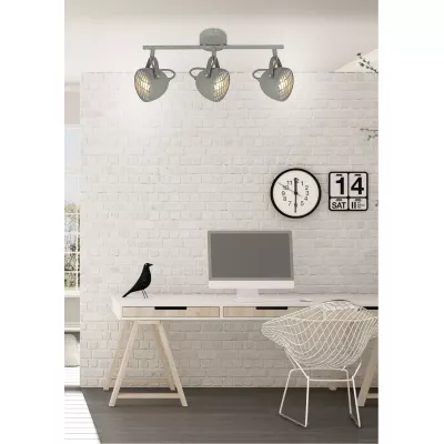 Stropní industriální bodové svítidlo PENT - 3xGU10, 50W, šedé