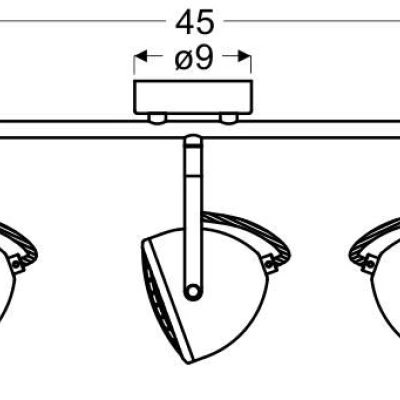 Stropní industriální bodové svítidlo PENT - 3xGU10, 50W, šedé