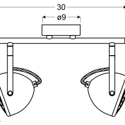 Nástěnné / stropní industriální bodové svítidlo PENT - 2xGU10, 50W, šedé