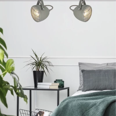 Nástěnné / stropní industriální bodové svítidlo PENT - 2xGU10, 50W, šedé