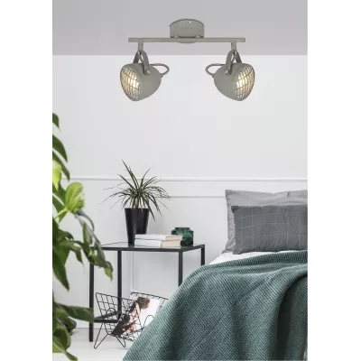 Nástěnné / stropní industriální bodové svítidlo PENT - 2xGU10, 50W, šedé