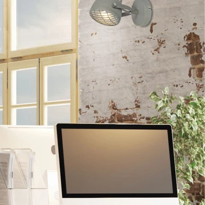 Nástěnné industriální bodové svítidlo PENT - 1xGU10, 50W, šedé