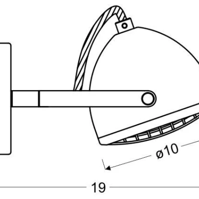 Nástěnné industriální bodové svítidlo PENT - 1xGU10, 50W, šedé