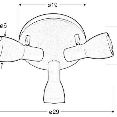 Bodové stropní svítidlo PICARDO - 3xE14, 40W, žluté