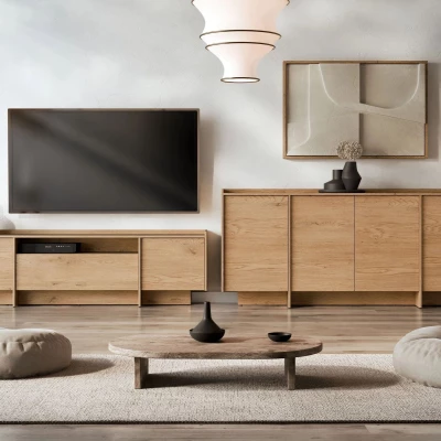 Obývací stěna DESMONES - dub cremona