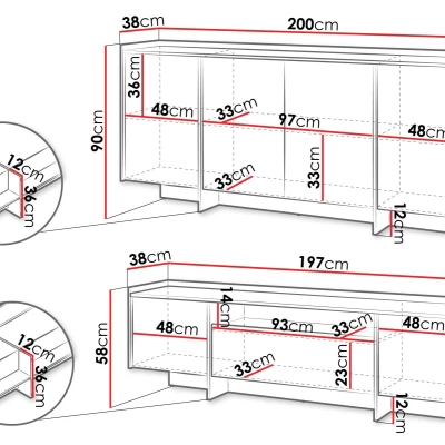 Obývací stěna DESMONES - dub cremona