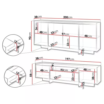 Obývací stěna DESMONES - dub cremona