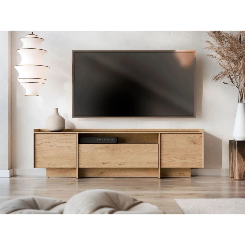 Široký televizní stolek DESMONES - dub cremona
