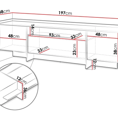 Široký televizní stolek DESMONES - dub cremona