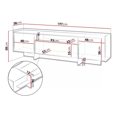 Široký televizní stolek DESMONES - baltic storm