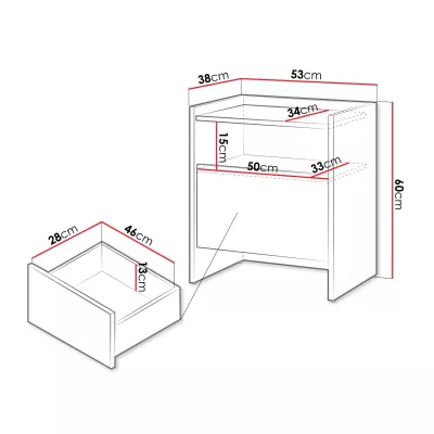 Noční stolek DESMONES - dub cremona