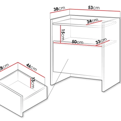 Noční stolek DESMONES - baltic storm