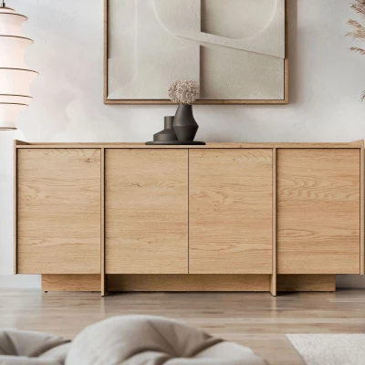 Široká komoda s dvířky DESMONES - dub cremona