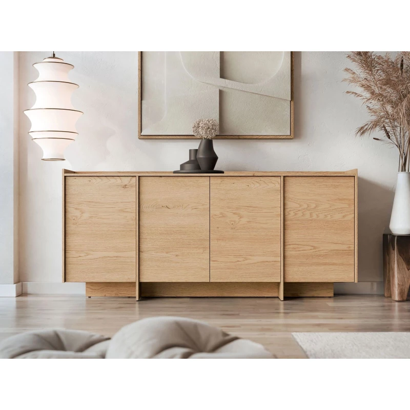 Široká komoda s dvířky DESMONES - dub cremona