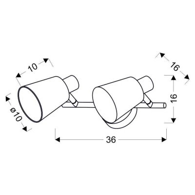 Moderní bodové nástěnné / stropní světlo PIN - 2xE14, 40W, chromované