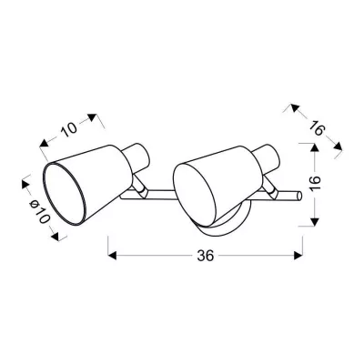 Moderní bodové nástěnné / stropní světlo PIN - 2xE14, 40W, chromované