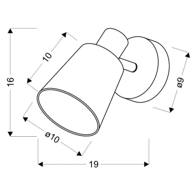 Moderní bodové nástěnné světlo PIN - 1xE14, 40W, chromované