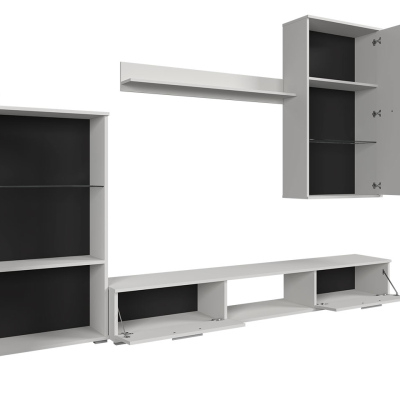 VÝPRODEJ - Moderní obývací stěna s LED osvětlením VOLDA - bílá