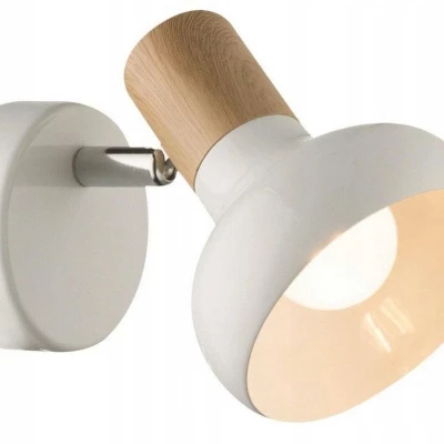 Skandinávské bodové nástěnné svítidlo PUERTO - 1xE14, 40W, hnědé / bílé