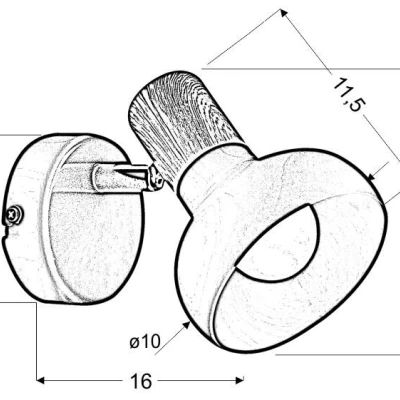 Skandinávské bodové nástěnné svítidlo PUERTO - 1xE14, 40W, hnědé / bílé