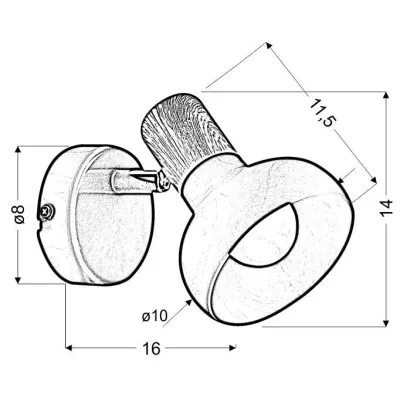 Skandinávské bodové nástěnné svítidlo PUERTO - 1xE14, 40W, hnědé / bílé