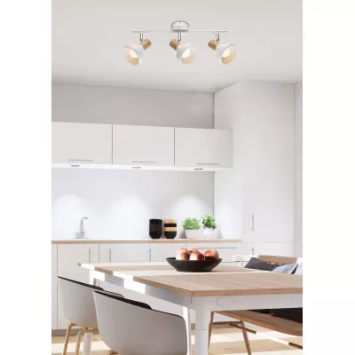 Skandinávské bodové stropní svítidlo PUERTO - 3xE14, 40W, hnědé / bílé