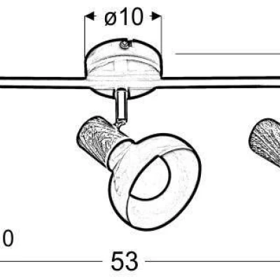 Skandinávské bodové stropní svítidlo PUERTO - 3xE14, 40W, hnědé / bílé