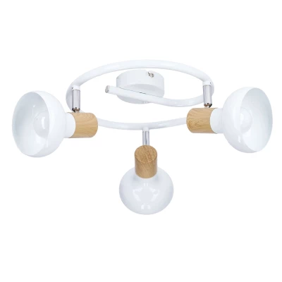 Skandinávské bodové stropní světlo PUERTO - 3xE14, 40W, hnědé / bílé