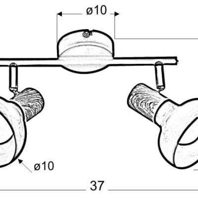 Skandinávské bodové nástěnné / stropní svítidlo PUERTO - 2xE14, 40W, hnědé / bílé