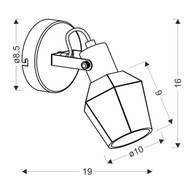 Moderní nástěnné bodové svítidlo RANDI - 1xE14, 40W, černé / kouřové sklo