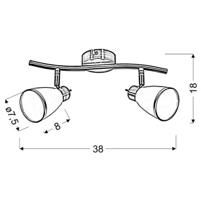 Stropní / nástěnné bodové svítidlo REGENT - 2xG9, 40W, patina / bílé