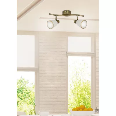 Stropní / nástěnné bodové svítidlo REGENT - 2xG9, 40W, patina / bílé