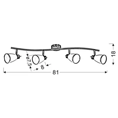 Stropní bodové svítidlo REGENT - 4xG9, 40W, patina / bílé
