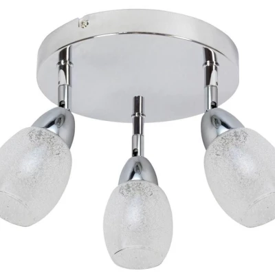 Stropní kulaté LED bodové světlo RICO - 3x6W, 3000K (teplá bílá), chromované