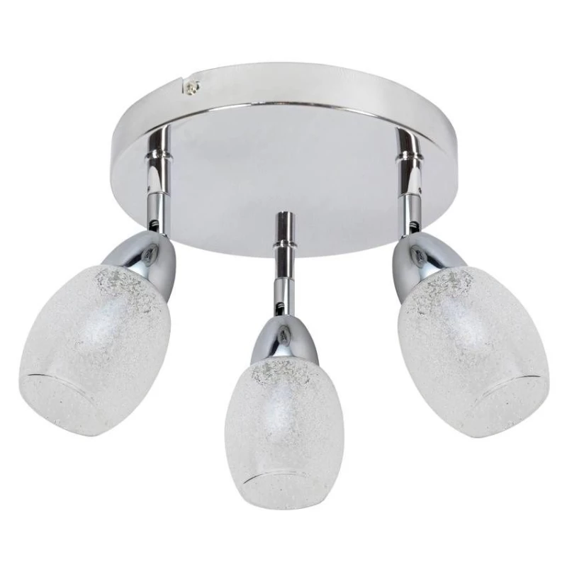 Stropní kulaté LED bodové světlo RICO - 3x6W, 3000K (teplá bílá), chromované