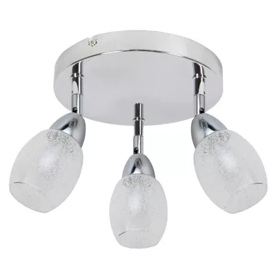 Stropní kulaté LED bodové světlo RICO - 3x6W, 3000K (teplá bílá), chromované