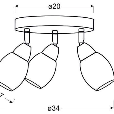 Stropní kulaté LED bodové světlo RICO - 3x6W, 3000K (teplá bílá), chromované