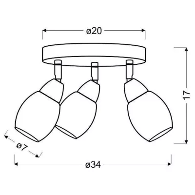 Stropní kulaté LED bodové světlo RICO - 3x6W, 3000K (teplá bílá), chromované