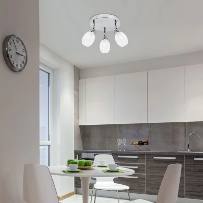 Stropní kulaté LED bodové světlo RICO - 3x6W, 3000K (teplá bílá), chromované