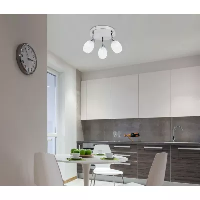 Stropní kulaté LED bodové světlo RICO - 3x6W, 3000K (teplá bílá), chromované