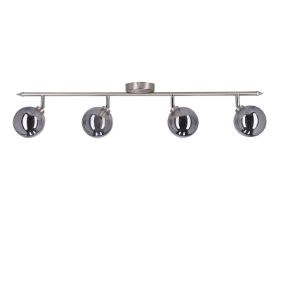 Stropní bodové svítidlo RODIA - 4xG9, 40W, stříbrné / grafitové sklo