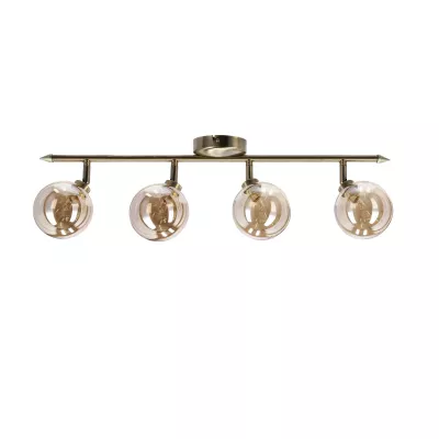 Stropní bodové svítidlo RODIA - 4xG9, 40W, patina / jantarové sklo
