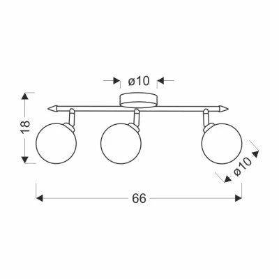 Stropní bodové svítidlo RODIA - 3xG9, 40W, stříbrné / grafitové sklo
