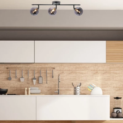 Stropní bodové svítidlo RODIA - 3xG9, 40W, stříbrné / grafitové sklo