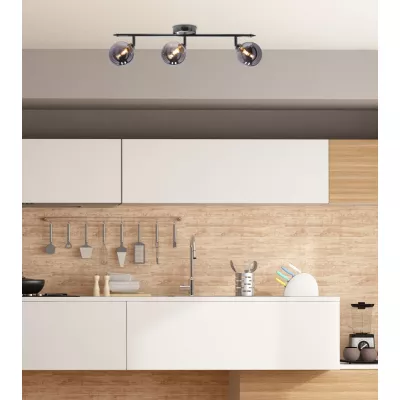 Stropní bodové svítidlo RODIA - 3xG9, 40W, stříbrné / grafitové sklo